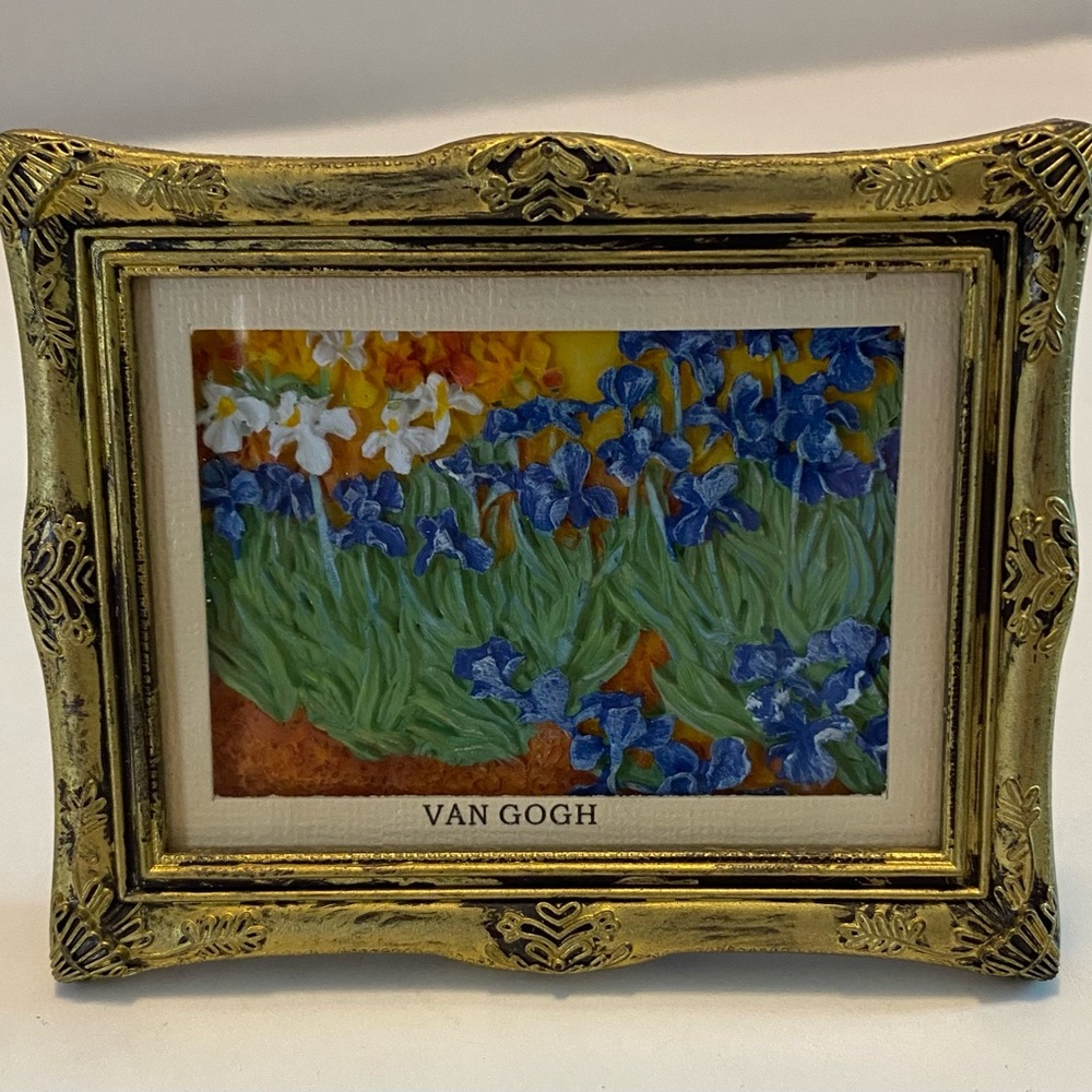 FRIDGE MAGNETS IMPRESSIONIST  3D VINCENT VAN GOGH Flower Field Blue And Green.